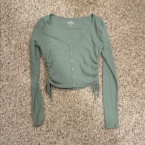 Hollister Sage Green Cinched Long Sleeve